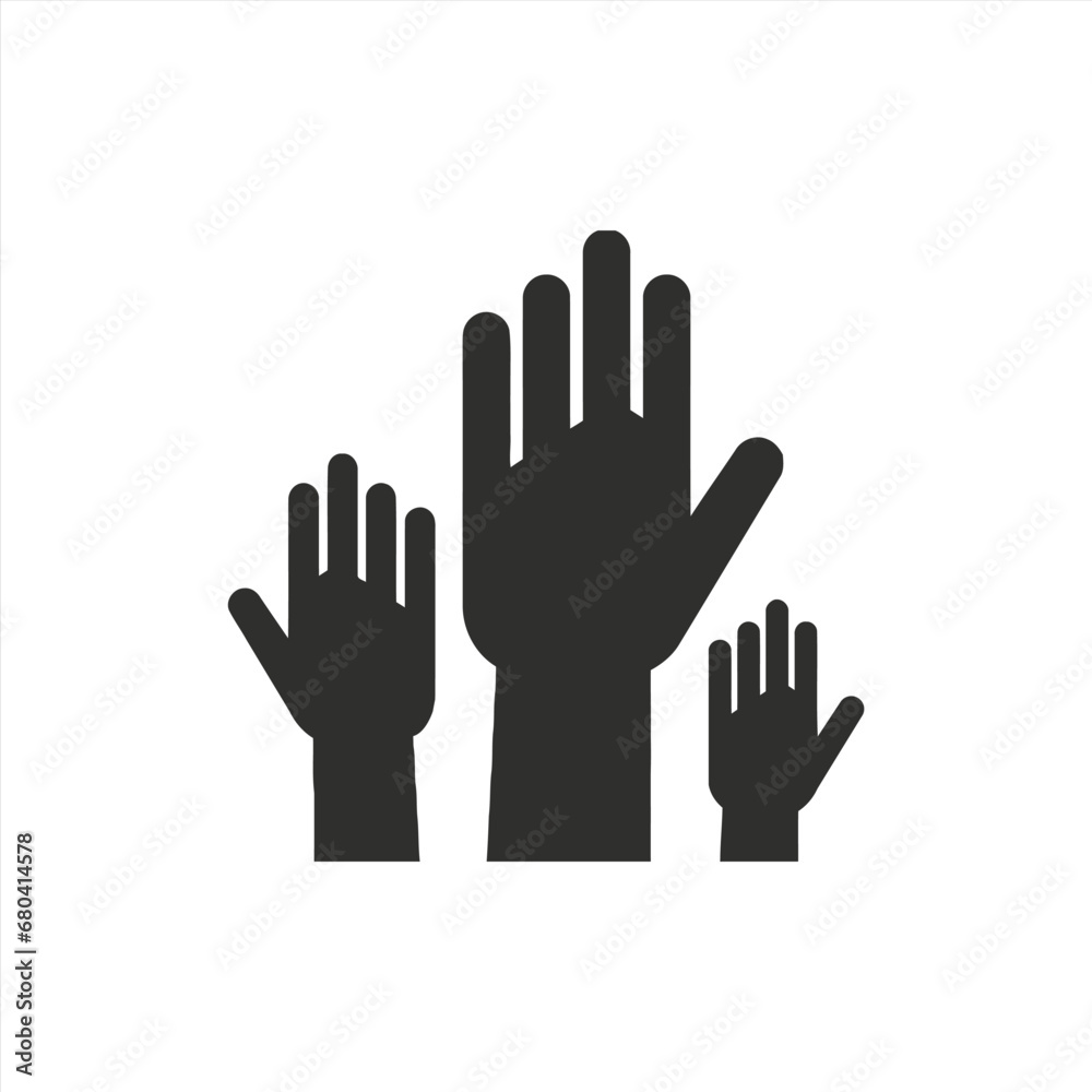 Group of raised hands / Election / Question icon Group of raised hands / Election / Question icon