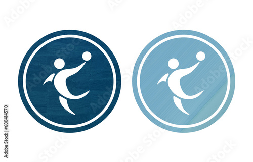 handball icon symbol blue with texture background