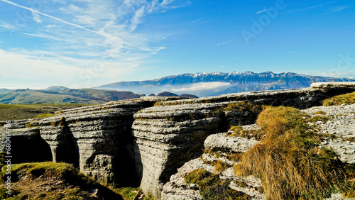 Altopiano di Lessinia. Panorama autunnale sui pascoli e le malghe. Provincia di Verona.Veneto  Italia