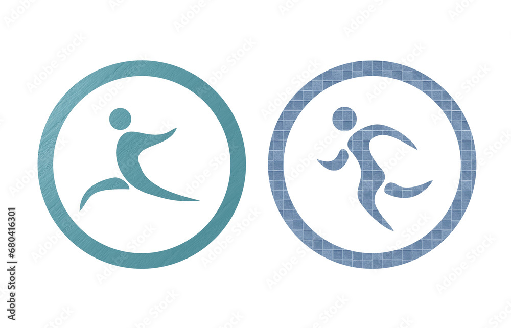 running icon symbol gray and green with texture background running icon symbol gray and green with texture background