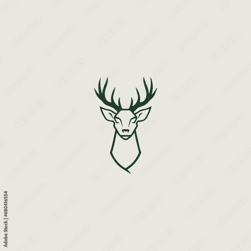Obraz premium 鹿をシンボリックに用いたロゴのベクター画像