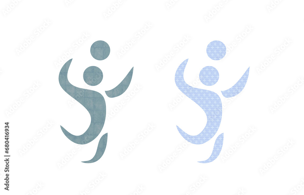 Vollyball icon symbol blue and gray with stone texture Vollyball icon symbol blue and gray with stone texture