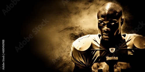Golden Grit: Intense Football Player with a Determined Look