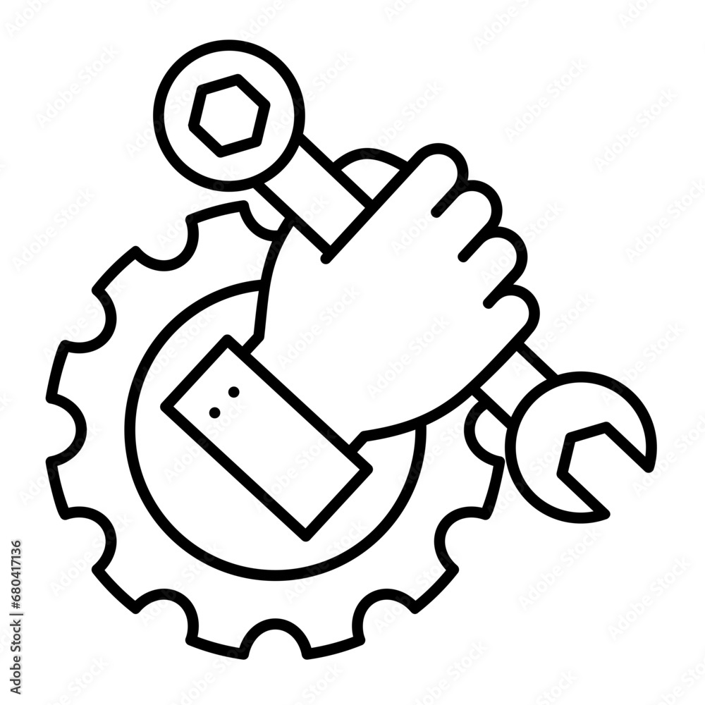 Maintenance line icon illustration vector graphic Maintenance line icon illustration vector graphic