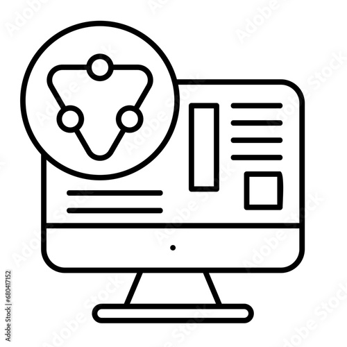 Simulation line icon illustration vector graphic