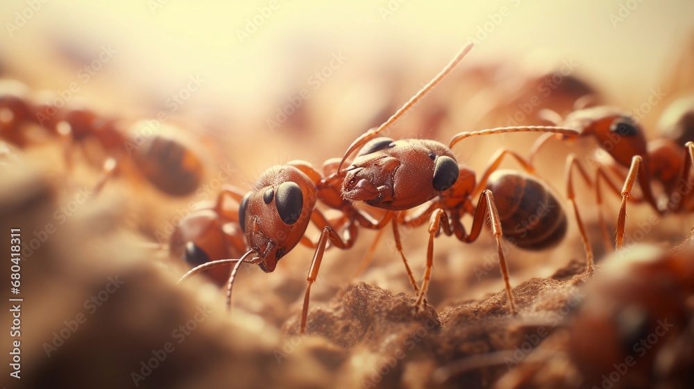 close-up portrait of ants against textured background with space for text, AI generated, background image close-up portrait of ants against textured background with space for text, AI generated, background image