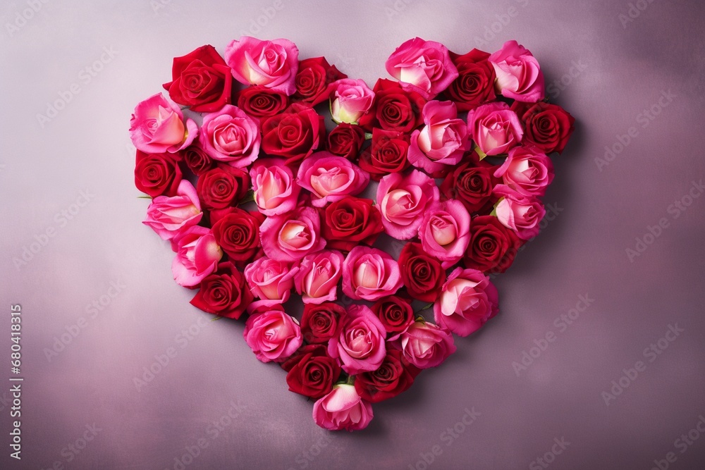 Beautiful composition with heart shaped roses on light background. Love concept. Top view, Flat lay. Elegant Floral template for design to Valentine's Day, mothers Day, wedding Beautiful composition with heart shaped roses on light background. Love concept. Top view, Flat lay. Elegant Floral template for design to Valentine's Day, mothers Day, wedding
