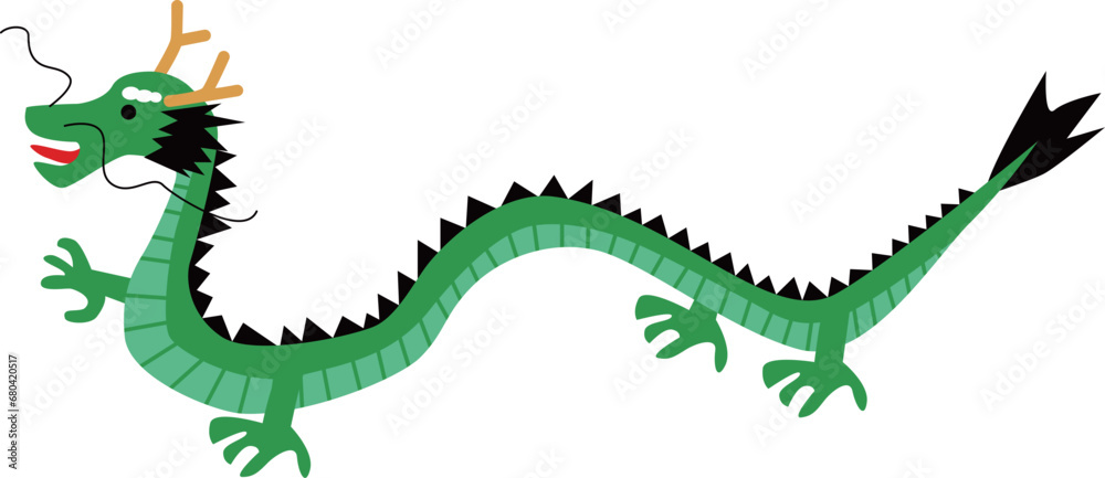 Fototapeta premium 龍のイラスト 年賀状素材