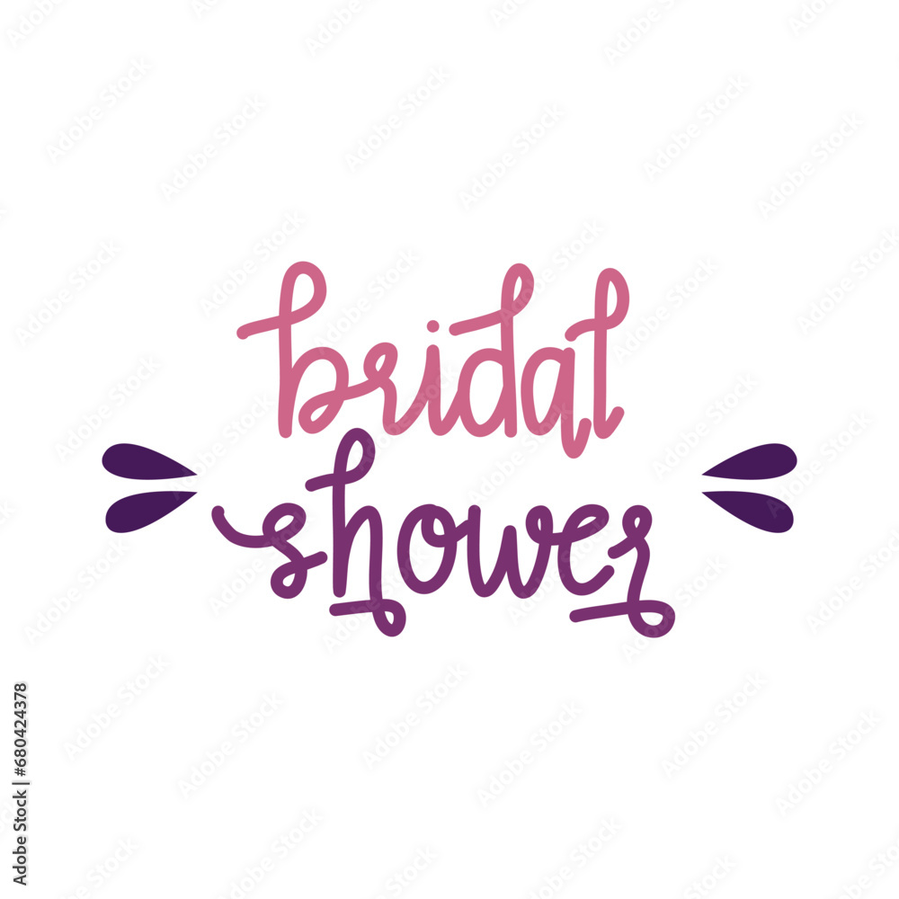 Obraz premium Bridal Shower Flat Hand Lettering 