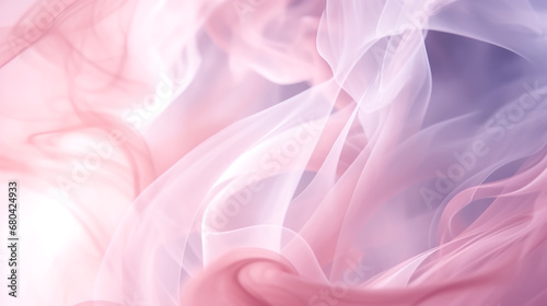 Tender light abstract background of swirls of pastel pink dance  creating ethereal dreamscape. Soft  wavy textures exude tranquil serenity  reminiscent of silk veils caught in gentle breeze