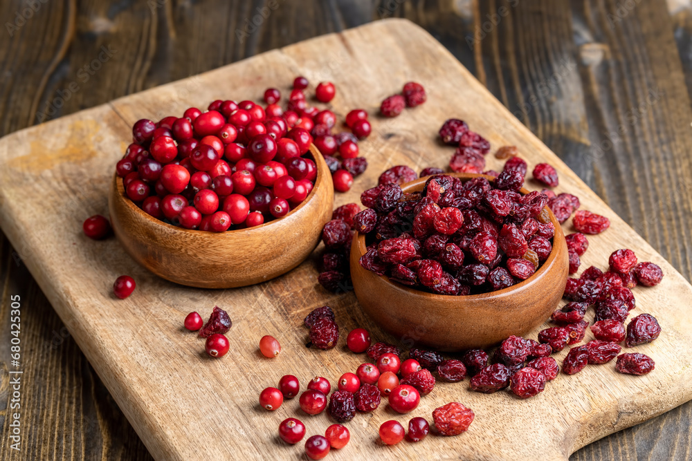 Dried red cranberries with sugar syrup Dried red cranberries with sugar syrup