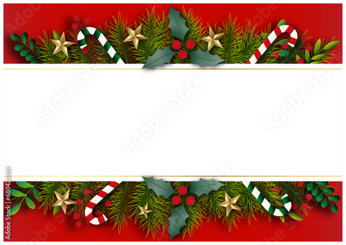 お洒落で高級なヒイラギのクリスマスフレーム赤