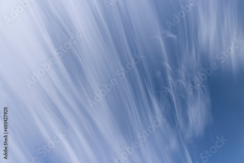 beautiful long cirrus clouds in the sky