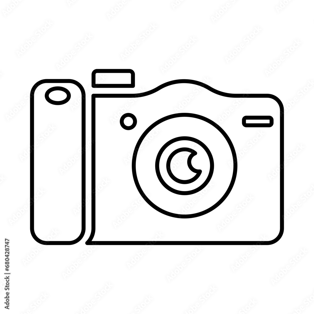 DSLR Camera Icon In Outline Style DSLR Camera Icon In Outline Style