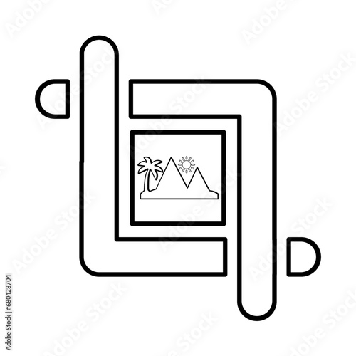 Crop Image Icon In Outline Style