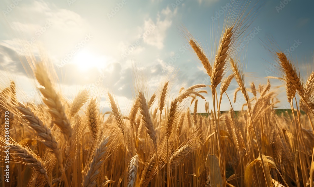 wonderful barley field scenery, Generative AI