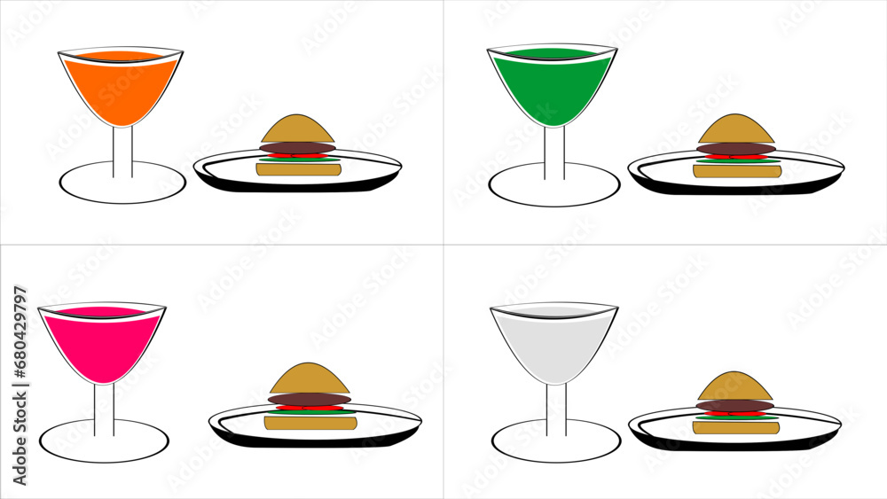 burger and drink icon burger and drink icon