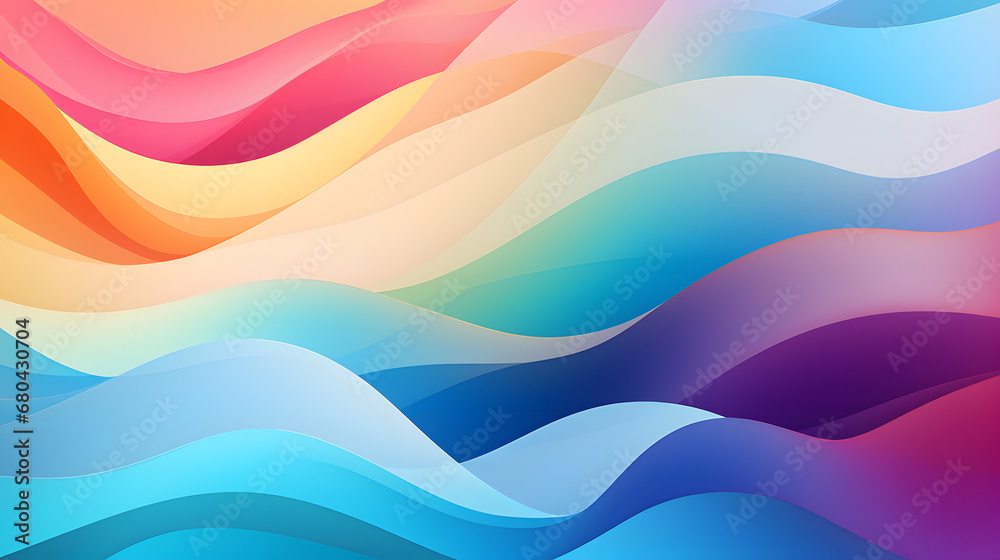 Rainbow hues in abstract geometric flowing background Rainbow hues in abstract geometric flowing background