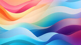 Rainbow hues in abstract geometric flowing background