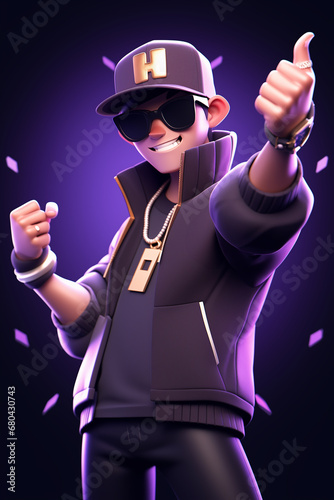 Poker player avatar illustration. Cool poker player 3d style illustration. Poker avatar. Poker player logo. Poker player icon.