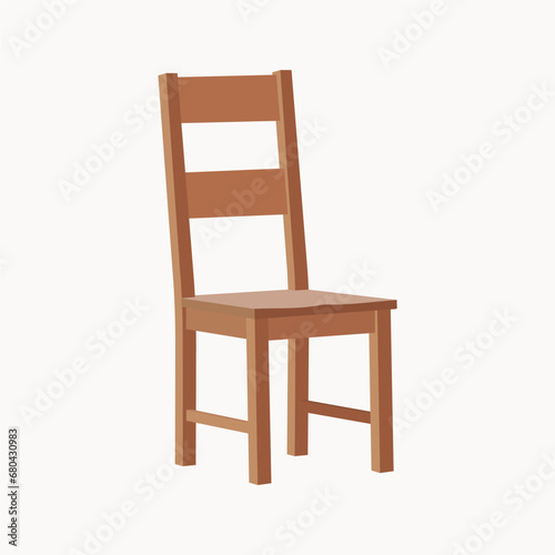 Wood Chair Vector illustration. Isolated