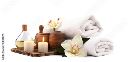 day spa set  png file of isolated cutout object with shadow on transparent background.