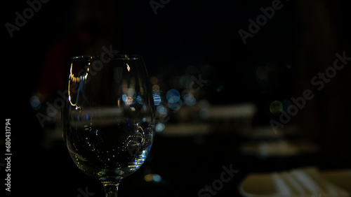 glass of champagne on the table