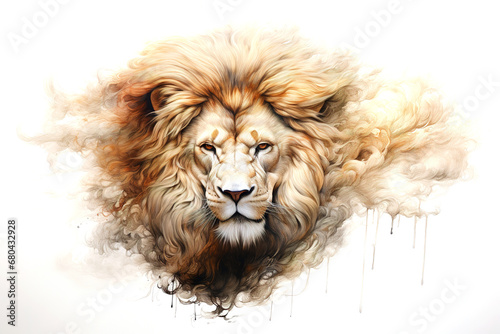 Fantasy of male lion that looks formidable., Wildlife Animals.