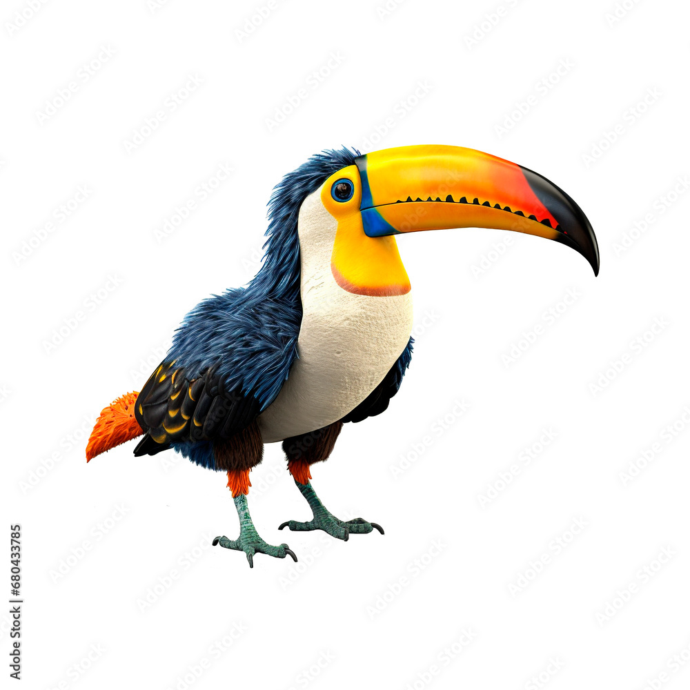 Fototapeta premium Illustration of a toucan on transparent background