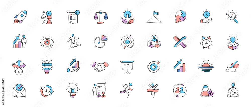 Productivity Icons - Enhance Your Productivity and Achieve Your Goals. Organize Your Work and Life. Enhance Your Workflow Productivity Icons - Enhance Your Productivity and Achieve Your Goals. Organize Your Work and Life. Enhance Your Workflow