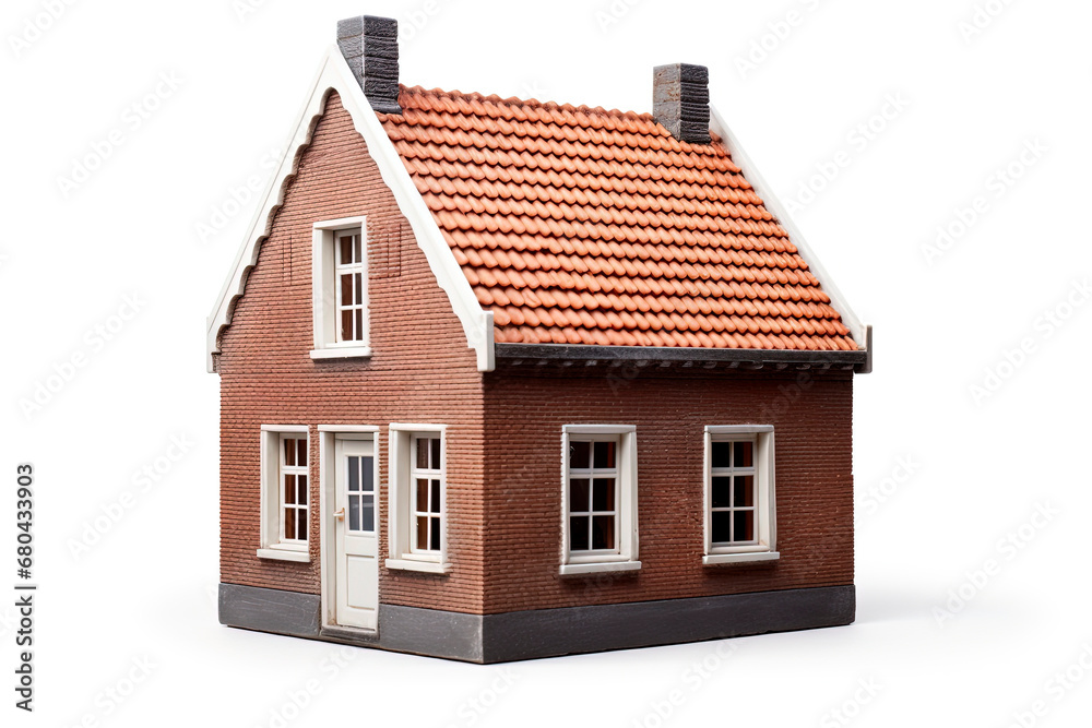 Generative AI illustration of family house Isolated
