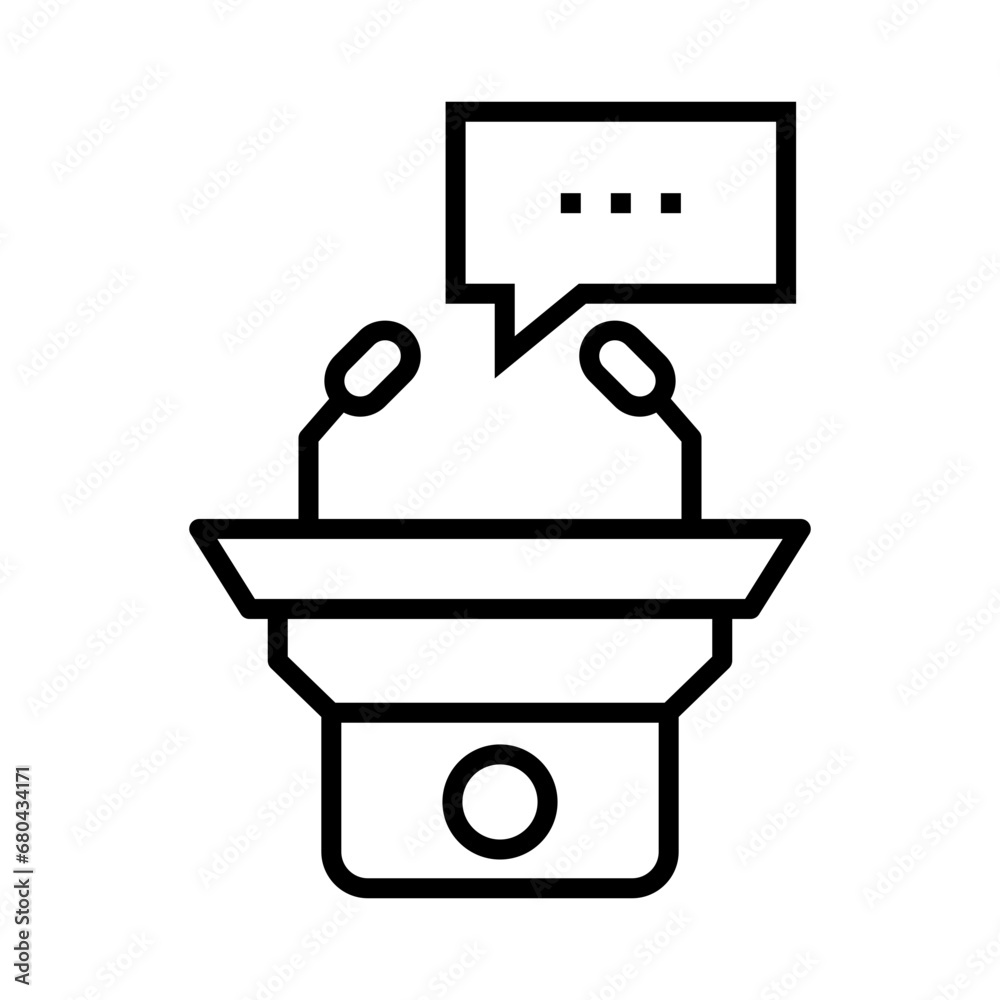 Speech icon. Podium for Speeches Speech icon. Podium for Speeches