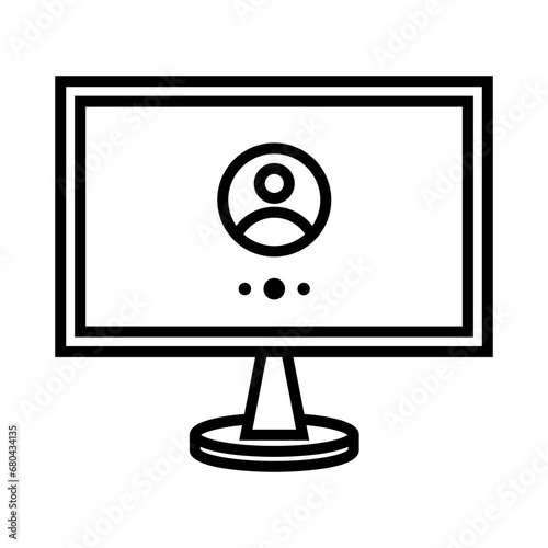 Video Call Icon. Video Call with Computer