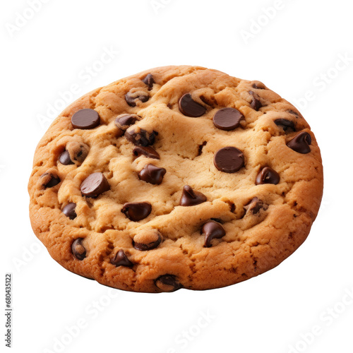 Chocolate chip cookie on  transparent background
