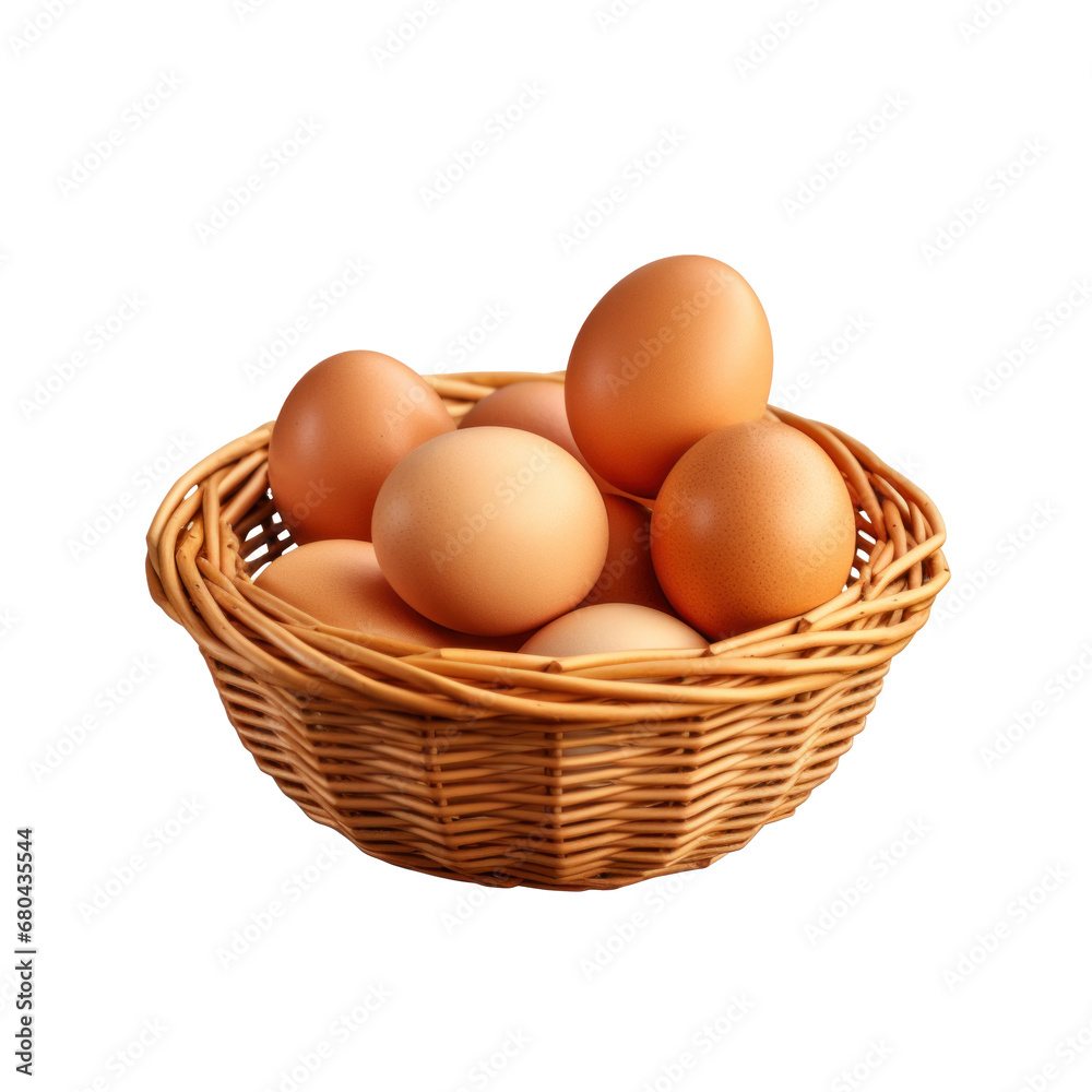Eggs in Basket on transparent background Eggs in Basket on transparent background