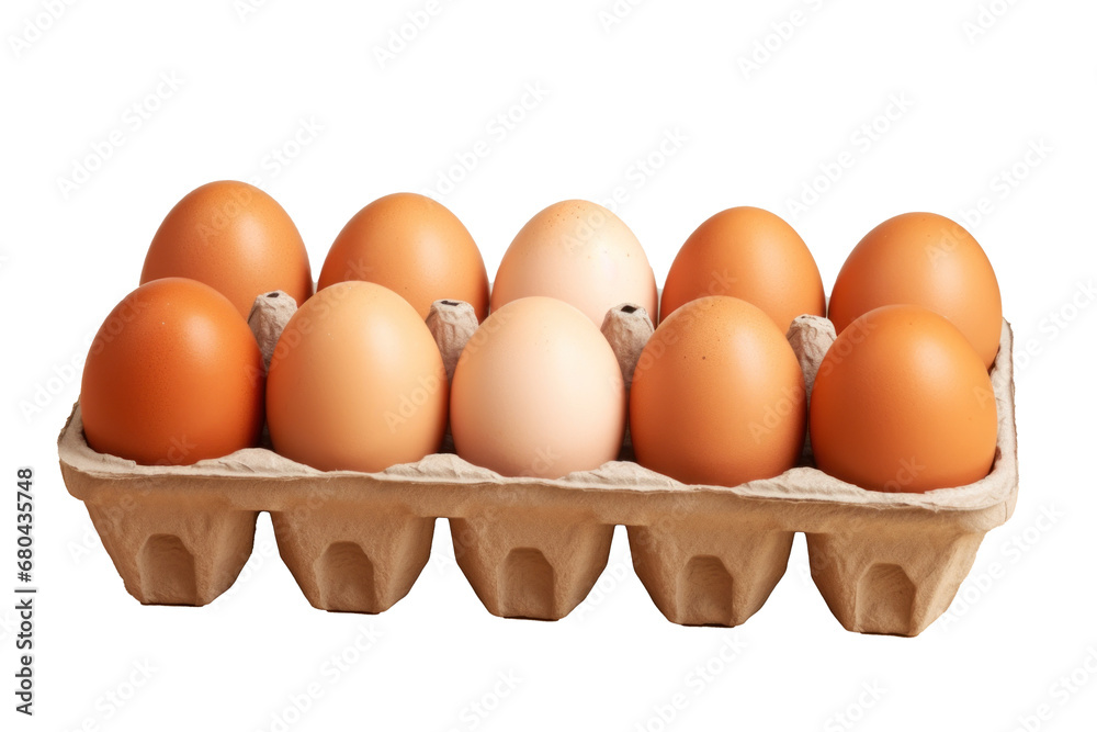Fresh eggs in packaging on transparent background Fresh eggs in packaging on transparent background