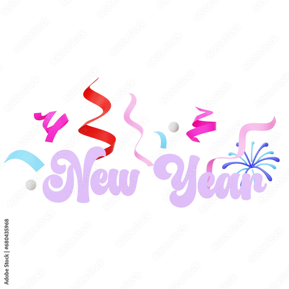 Happy new year 3d icon