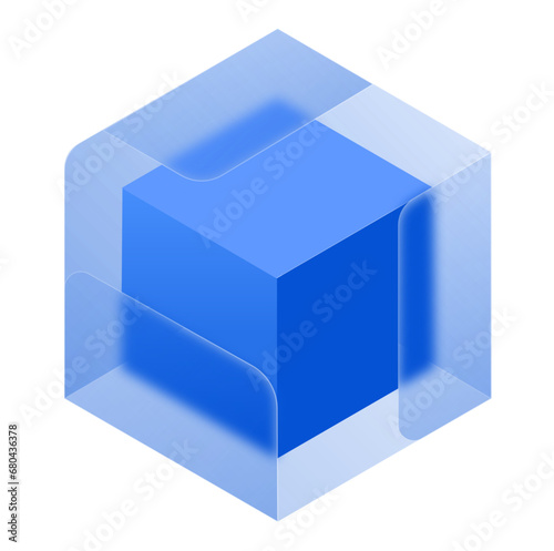 3D Box Rectangle Glassmorphism UI Icon Sign and Symbol Design Illustrator Png Svg	