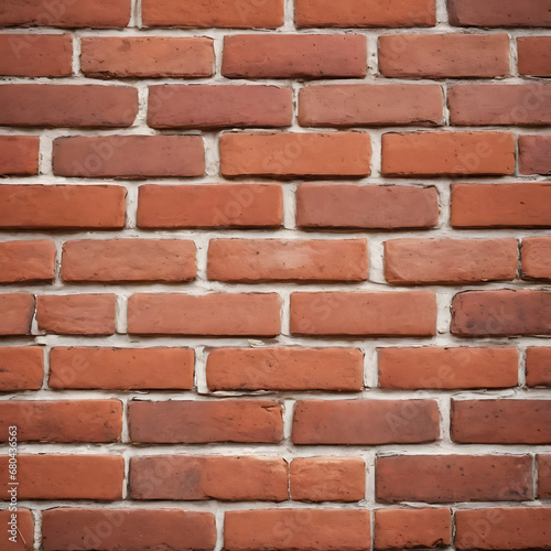 Background of an old red brick wall with a broad view of masonry