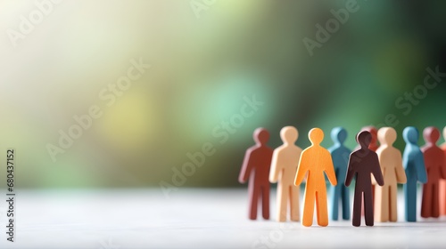 An array of vibrant, multicolored human figures stand in group, representing the unity and strength found in cultural diversity and the importance of inclusion in society.