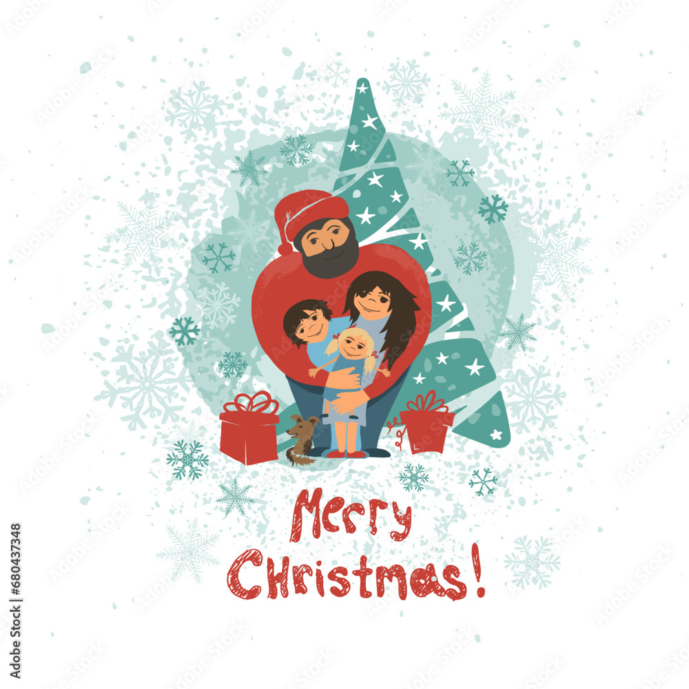 flat vector modern expressive abstract whimsical fine art, family , body care, hand drawing. Not AI. MyRealHoliday. Christmas time together, winter holiday preparation vector cartoon.