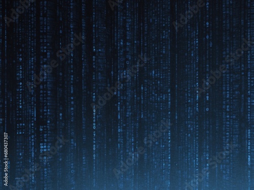 Blue digital binary data background