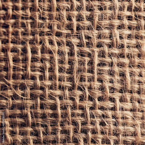 Rough burlap texture Close-up Natural beige tone Ideal for creating a rustic or organic design