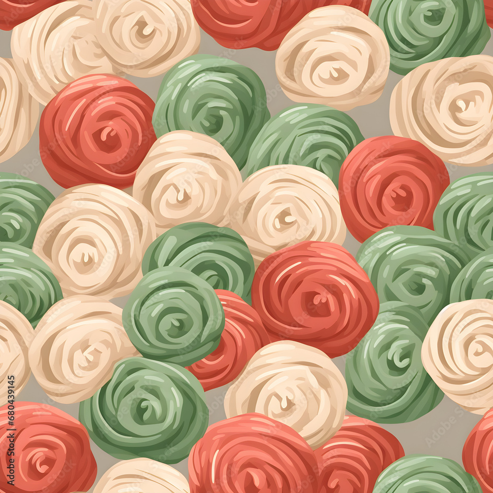 A seamless pattern of delicate pasta and meatballs A seamless pattern of delicate pasta and meatballs