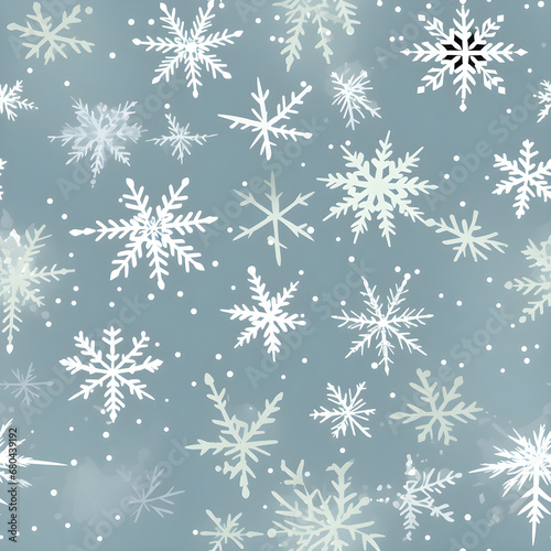 seamless pattern of delicate snowflakes © Samaphon