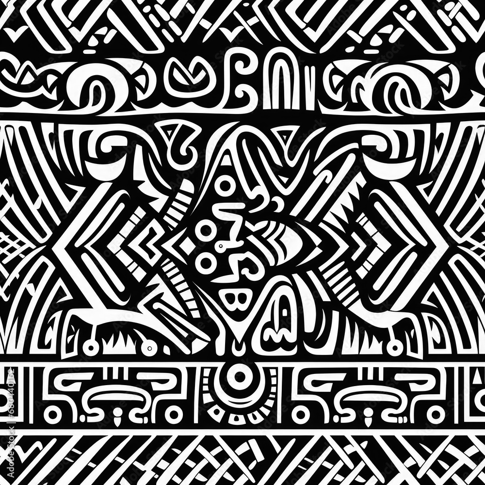 Maori Tribal Seamless Pattern Tile