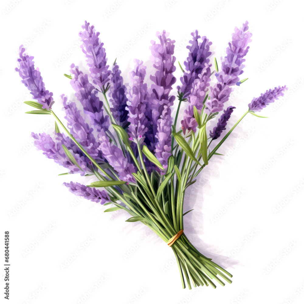 Obraz premium Lavender flowers delicate color isolated on white background close-up