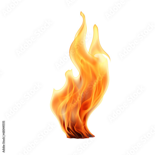 small flame isolated on white in style 3d illustration