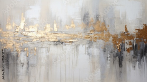 ゴールドと灰色の抽象画_3　Generative AI