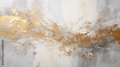 ゴールドと灰色の抽象画_2　Generative AI